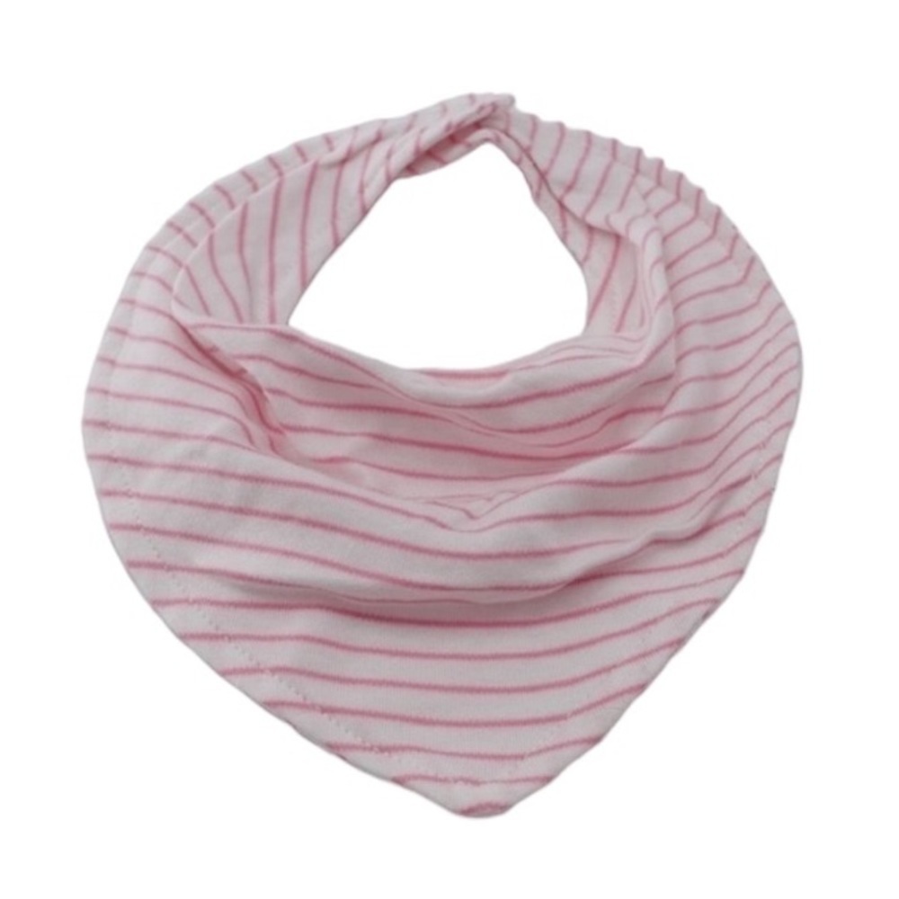 NWT Janie & Jack Baby Girl Bib 100% Cotton Snap Closure Pink Striped